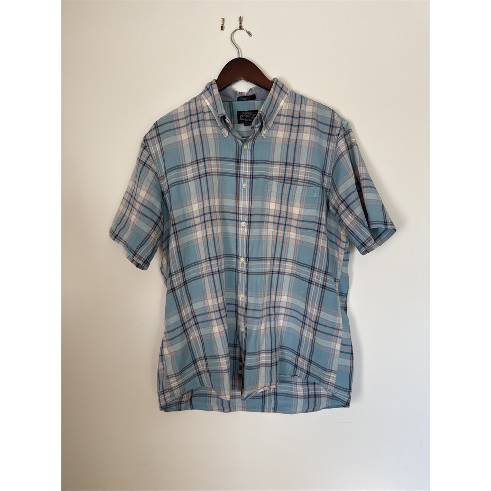 Pendleton‎ Seaside Shirt Mens Large Plaid Button Down Short Sleeve Multicolored